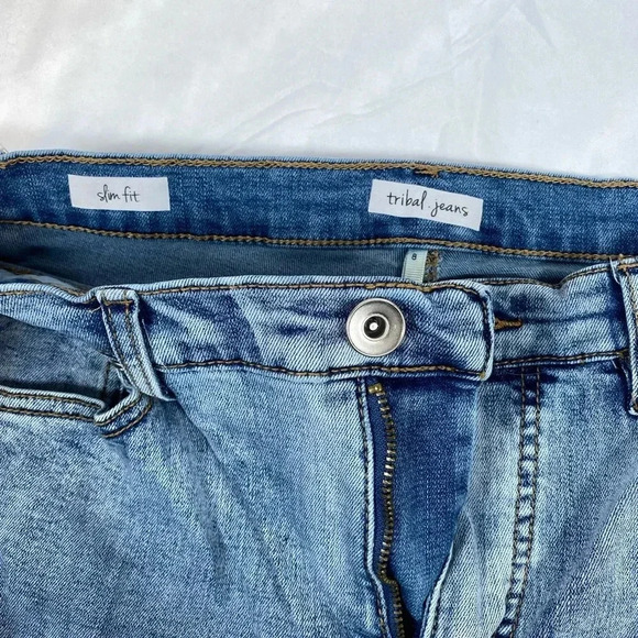 Tribal | Slimfit distressed jean pant - 8 - Picture 6 of 8